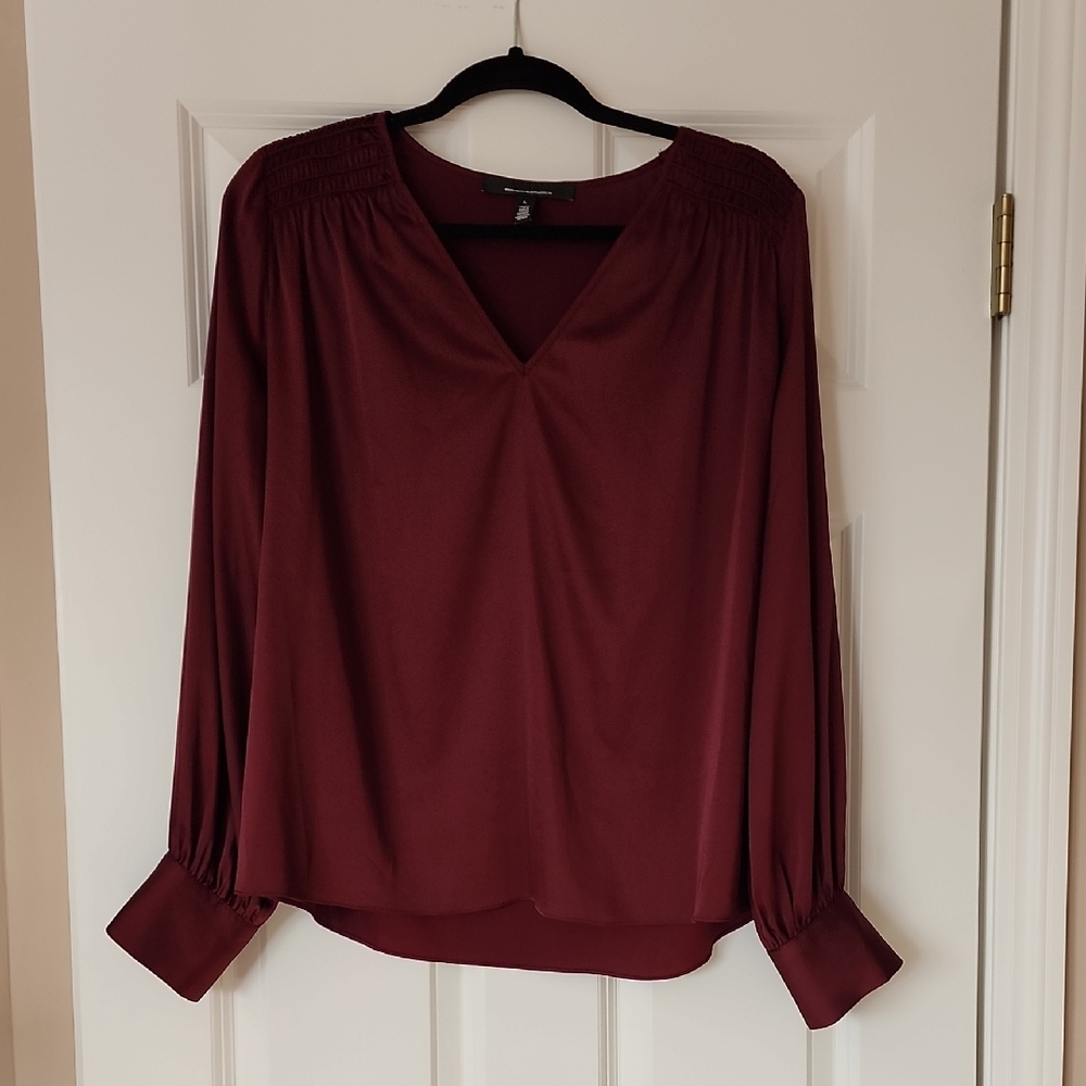 White House Black Market Elegant Burgundy Women's Top